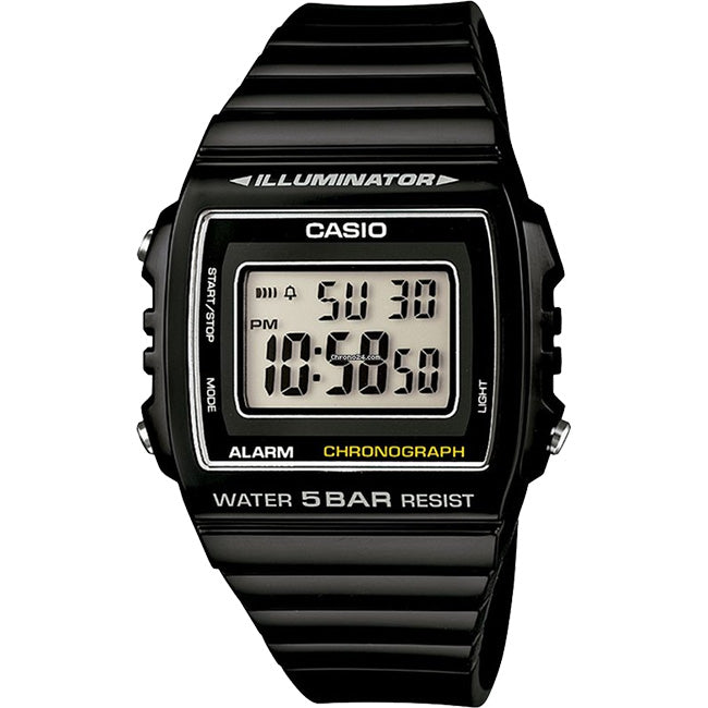 Casio Standard Men's 50m Digital Wrist Watch, W-215H