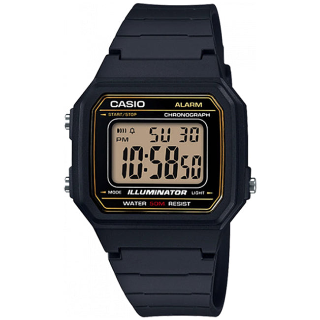 Casio Standard Men's 50m Digital Wrist Watch, W-217H