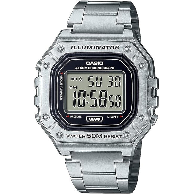 Casio Standard Men's 50m Digital Wrist Watch, W-218HD-1AVDF