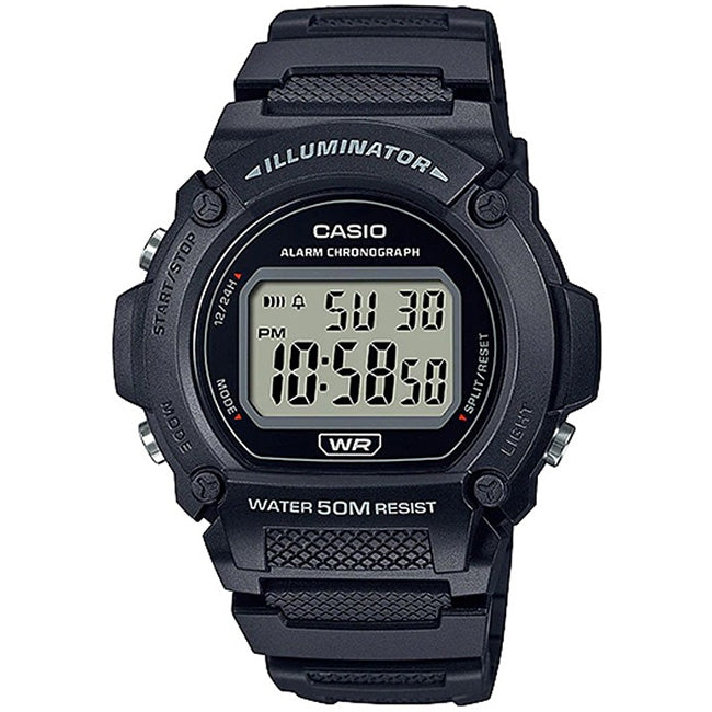 Casio Standard Men's 50m Digital Wrist Watch, W-219H