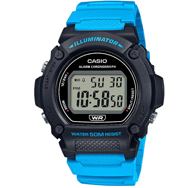 Casio Standard Men's 50m Digital Wrist Watch, W-219H