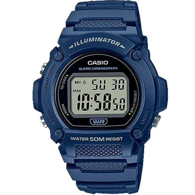 Casio Standard Men's 50m Digital Wrist Watch, W-219H