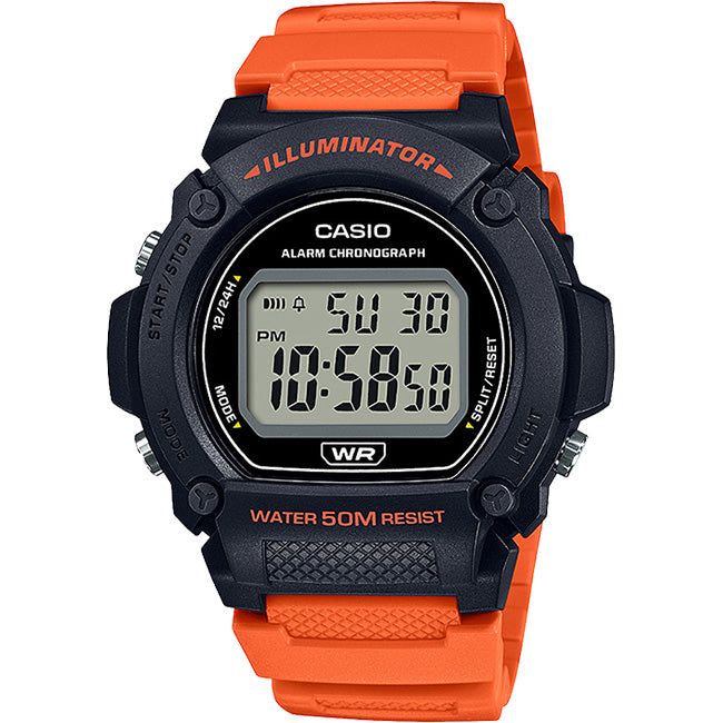 Casio Standard Men's 50m Digital Wrist Watch, W-219H