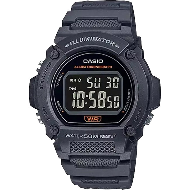 Casio Standard Men's 50m Digital Wrist Watch, W-219H