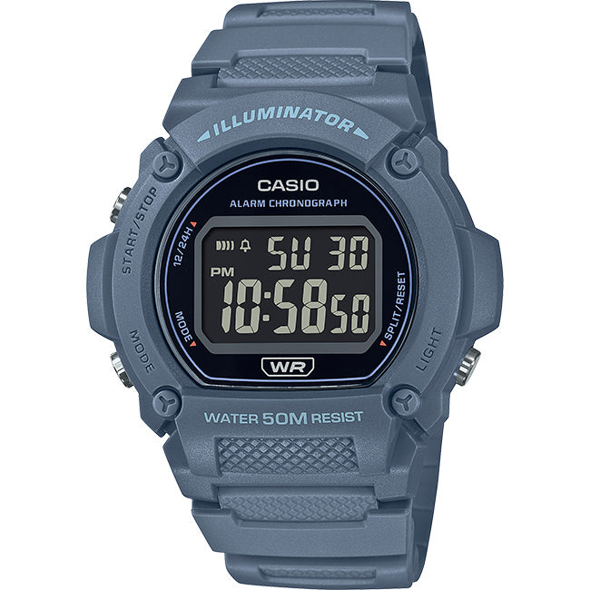 Casio Standard Men's 50m Digital Wrist Watch, W-219HC