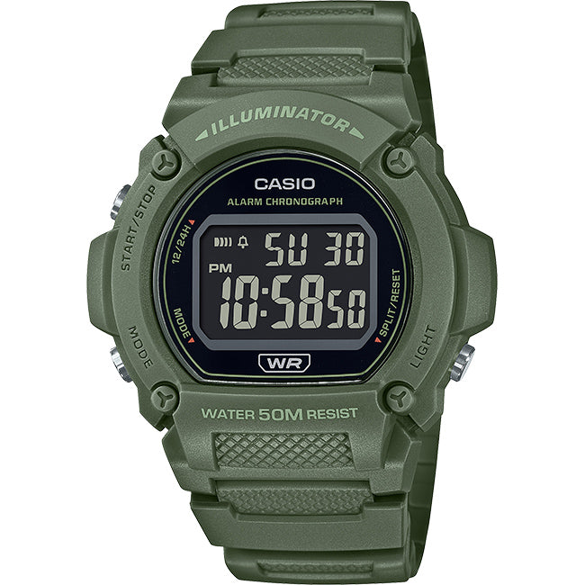 Casio Standard Men's 50m Digital Wrist Watch, W-219HC