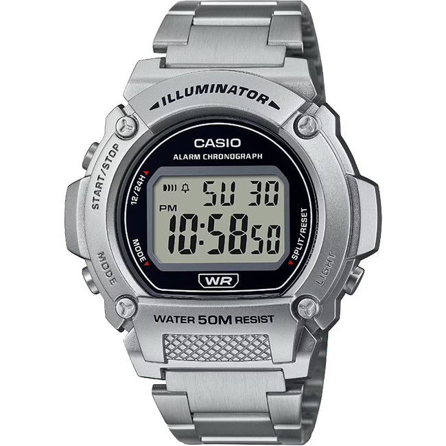 Casio Standard Men's 50m Digital Wrist Watch, W-219HD-1AVDF