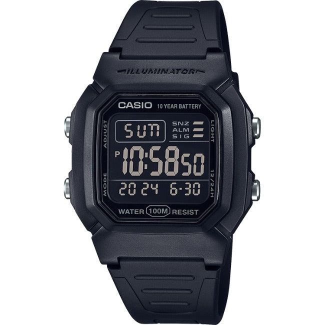 Casio Standard Men's 100m Digital Wrist Watch, W-800H-1BVDF