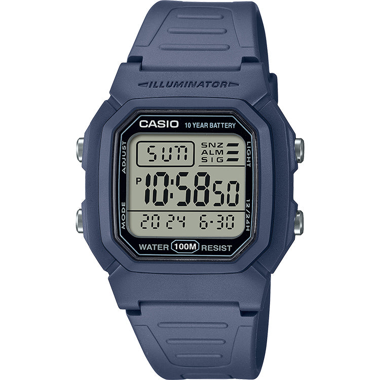 Casio Standard Men's 100m Digital Wrist Watch, W-800H