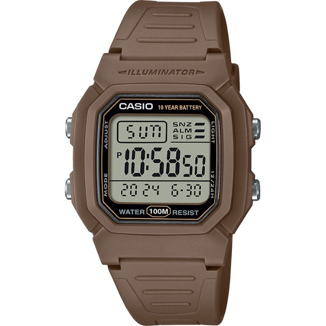 Casio Standard Men's 100m Digital Wrist Watch, W-800H