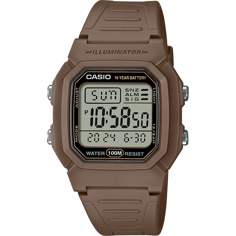 Casio Standard Men's 100m Digital Wrist Watch, W-800H