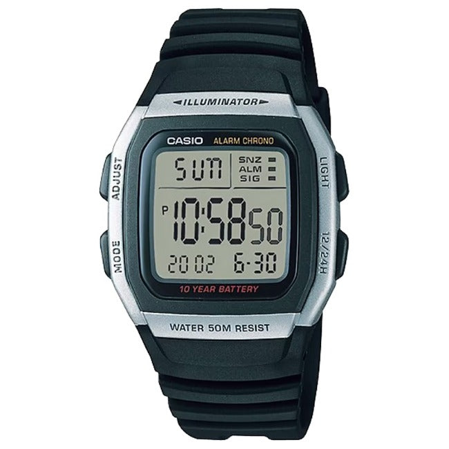 Casio Standard Men's 50m Digital Wrist Watch, W96H-1AVDF