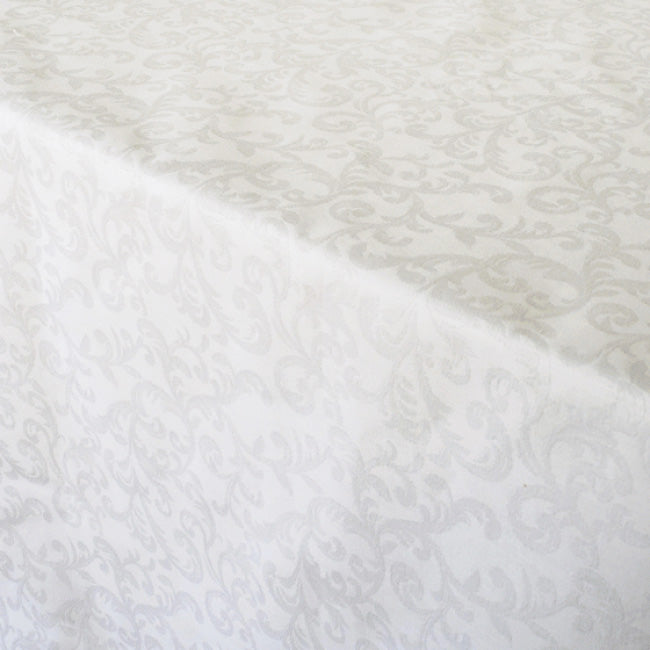 DSA Linen China Swirl White Round Tablecloth