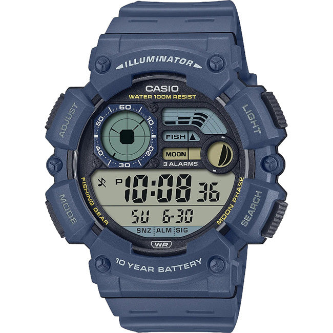 Casio Standard Outgear Men's 100m Digital Fishing Wrist Watch, WS-1500H