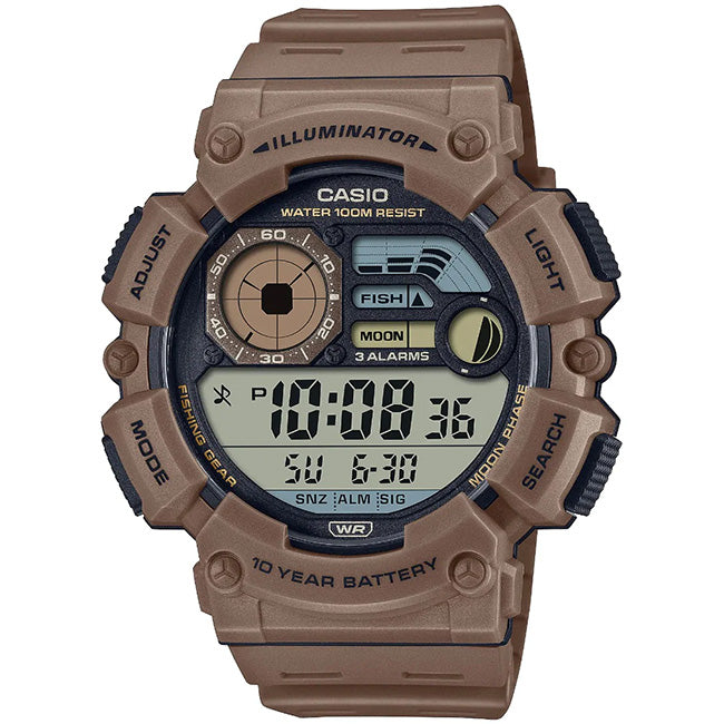 Casio Standard Outgear Men's 100m Digital Fishing Wrist Watch, WS-1500H