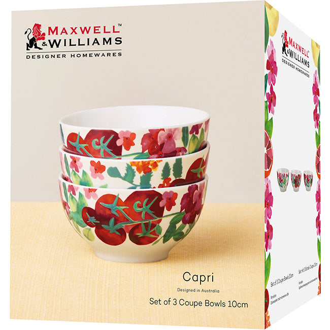 Maxwell & Williams Capri Set Of 3 Coupe Bowls, 10cm